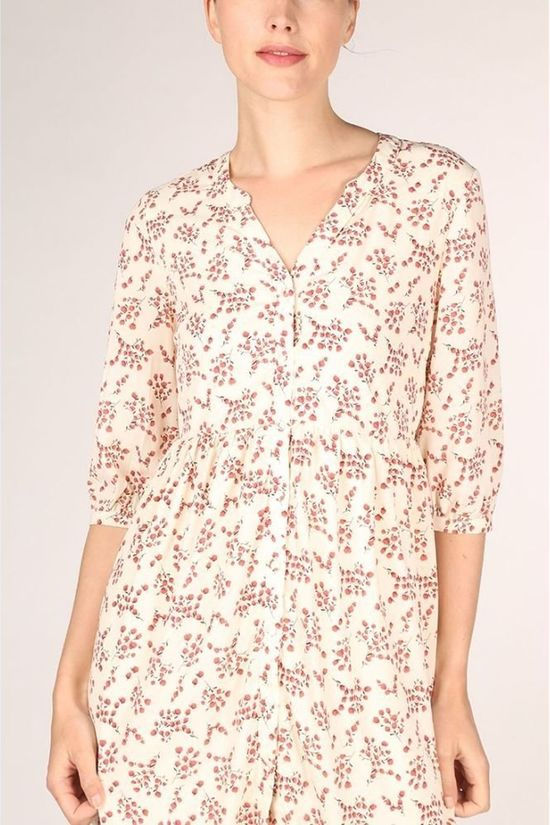 Vila Robe Mailybaily Ecru/Red