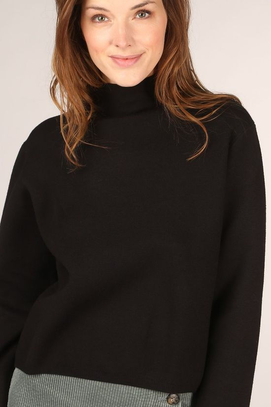 Selected Pull cali Ls Crop Highneck Black