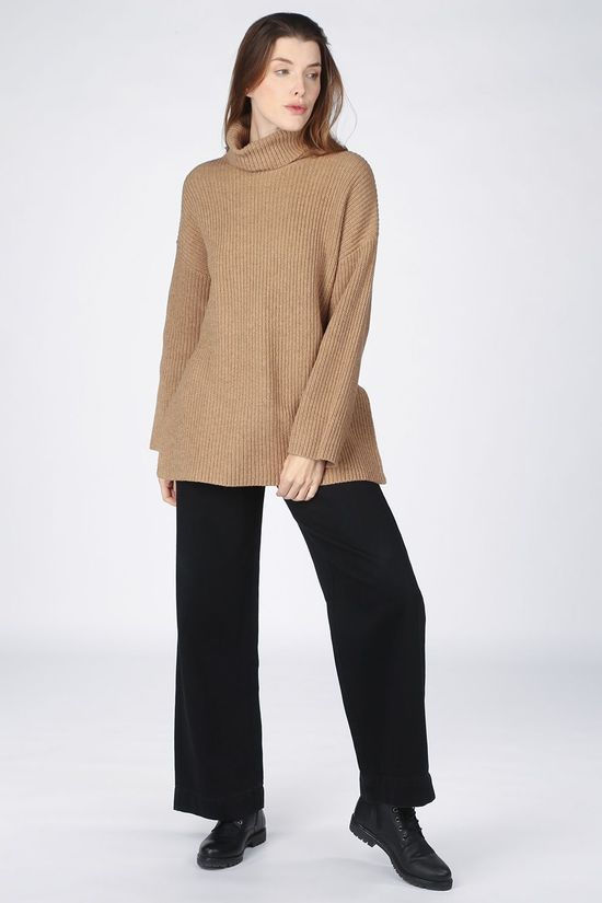 Selected Trui katty Ls Long Rollneck Camel Brown