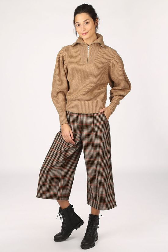 Selected Pull katty Ls Puff Sleeve W Camel Brown