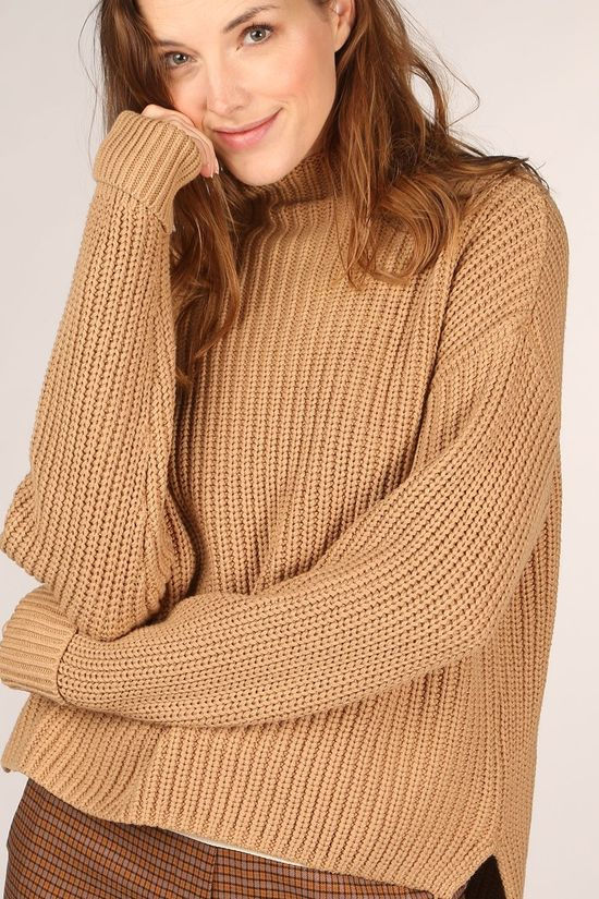 Selected Trui selma Ls T-Neck B Camel Brown