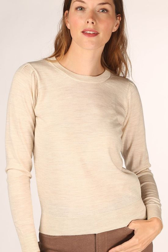 Selected Pull lira Ls O-Neck Noos B Sand Brown