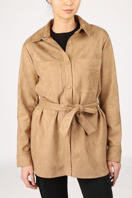 Vero Moda Blazer Vmboostdebbie Faux Suede Sand Brown