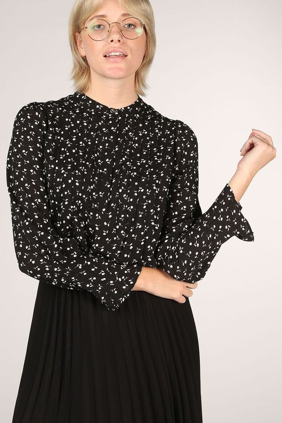 Selected Blouse livia Ls Aop Nos Black/White