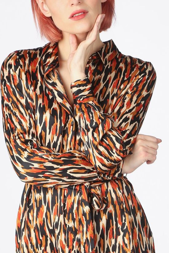 Vero Moda Robe chloe Ls Abk Wvn Lcs Black/Rust
