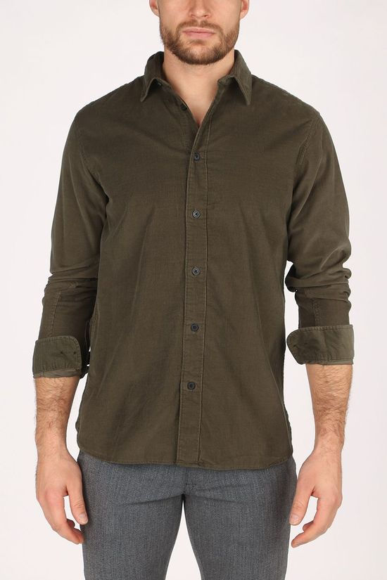 Selected Hemd Slhreghenley-Cord dark green