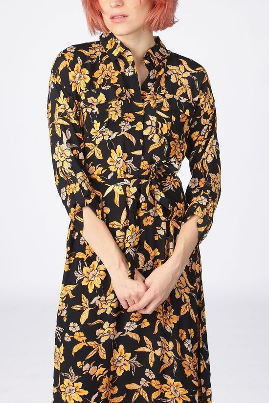 Vero Moda Robe filippa 34 Calf Wvn Black/Dark Yellow