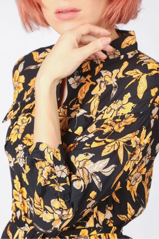Vero Moda Robe filippa 34 Calf Wvn Black/Dark Yellow