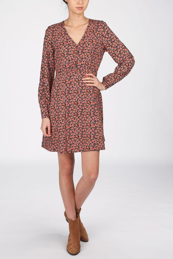 Vero Moda Robe Vmmilda Ls Wvn Ga Black/Light Pink