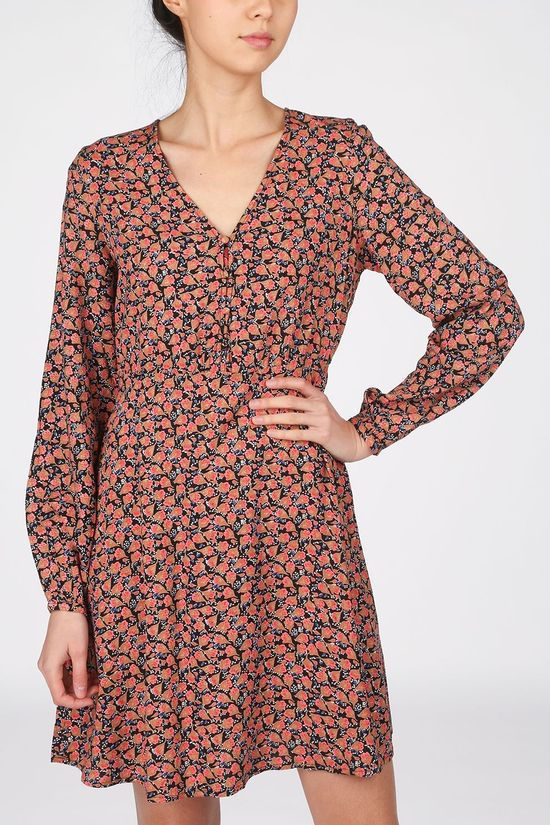 Vero Moda Robe Vmmilda Ls Wvn Ga Black/Light Pink