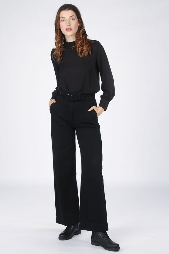 Selected Blouse cilla Neck Ruffle B Black