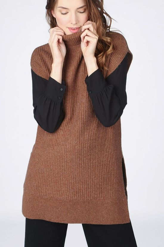 Selected Pull sanna Tunic Rollneck B brown