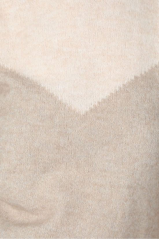 Selected Trui star Ls Block X-Mas O-Neck Ecru/Sand Brown