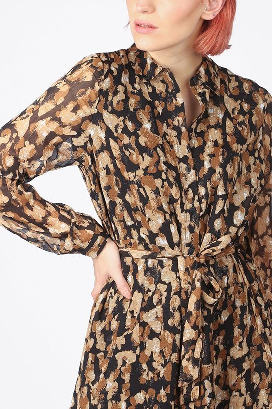 Vero Moda Jurk mally Ls Ankle Vma Black/Brown