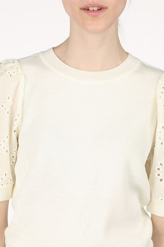 Vero Moda Trui Vmnewflowers Ss O-Neck Ecru