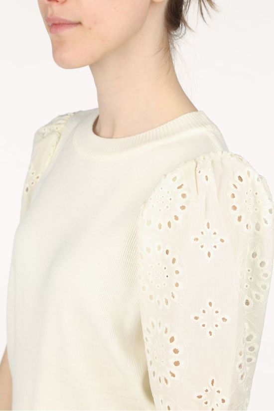 Vero Moda Trui Vmnewflowers Ss O-Neck Ecru