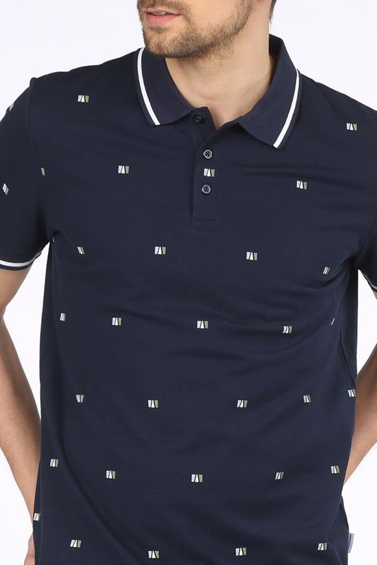 Jack & Jones Polo Jorlogon Aop Polo Ss Sts dark blue