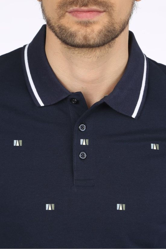 Jack & Jones Polo Jorlogon Aop Polo Ss Sts dark blue
