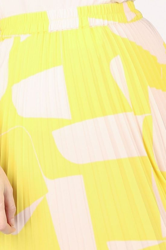 Selected Jupe Slfalexis Aop yellow/mid pink