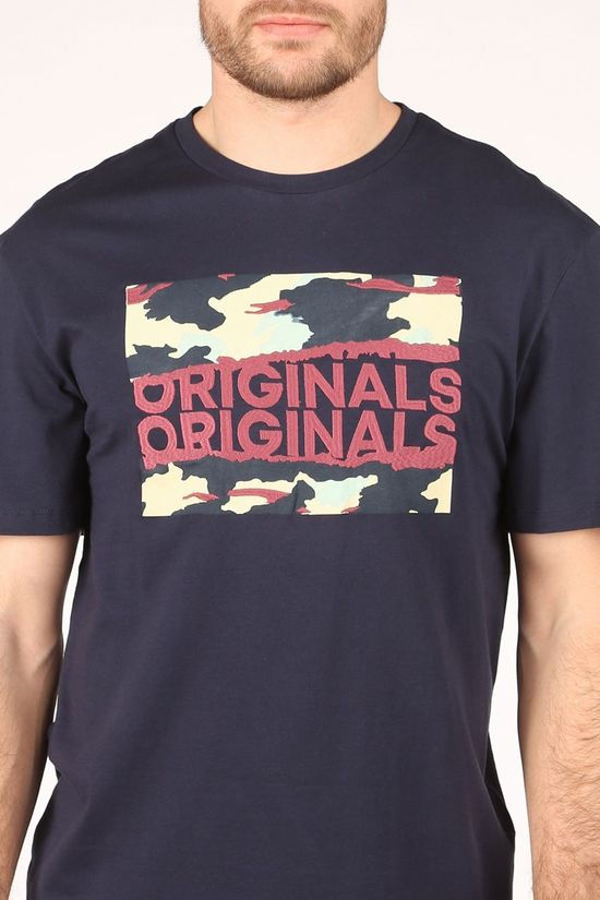 Jack & Jones T-Shirt Jorcameron Tee Ss Crew Neck dark blue