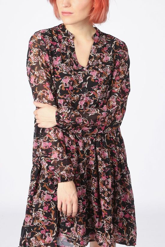 Vero Moda Robe  lilo Ls Vneck Dress Black/Fuchsia
