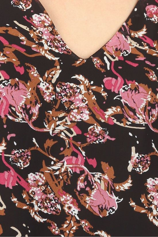 Vero Moda Blouse  lilo Ls Vneck Top Black/Fuchsia