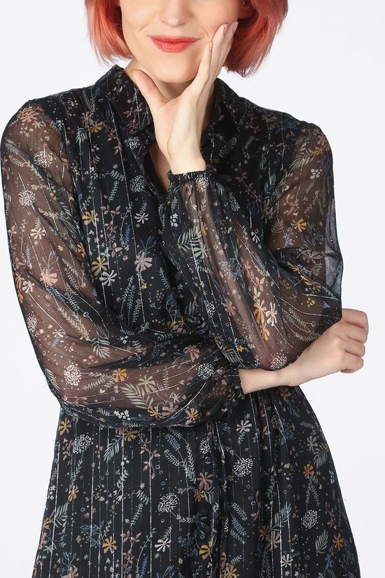 Vero Moda Robe Wmlola Lurex Ancle Black/Ass. Flower