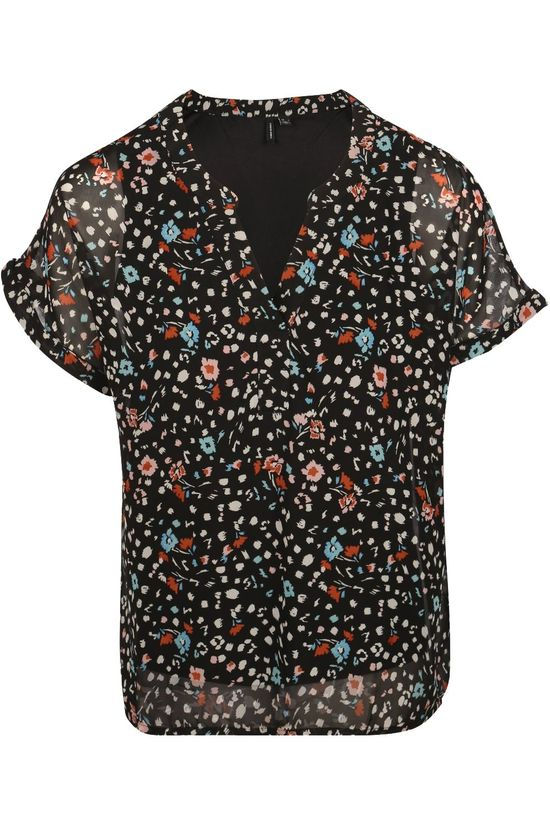 Vero Moda Blouse Vmmille V-Neck Black/Ass. Flower