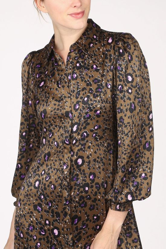 Vero Moda Robe  sandra Lillian Ls Shirt Dress Dark Khaki/Lilac