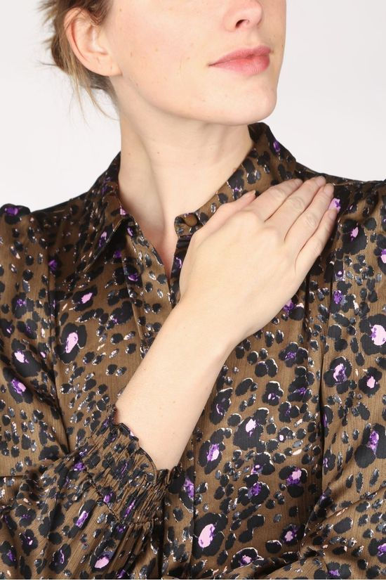 Vero Moda Robe  sandra Lillian Ls Shirt Dress Dark Khaki/Lilac
