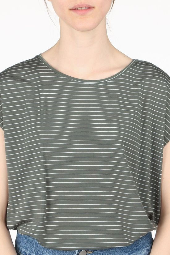 Vero Moda T-Shirt T-Shirt Vmava Plain Ss Stripe mid khaki/off white