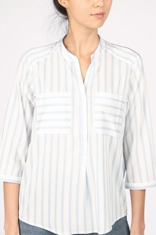 Vero Moda Blouse erika Stripe 3/4 E10 Color white/light blue