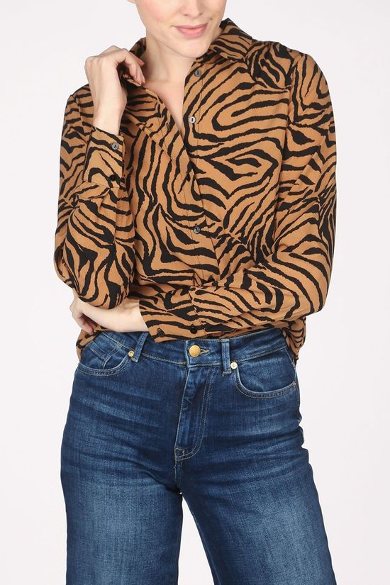 Vero Moda Chemise Lisa Graphic Camel Brown/Black