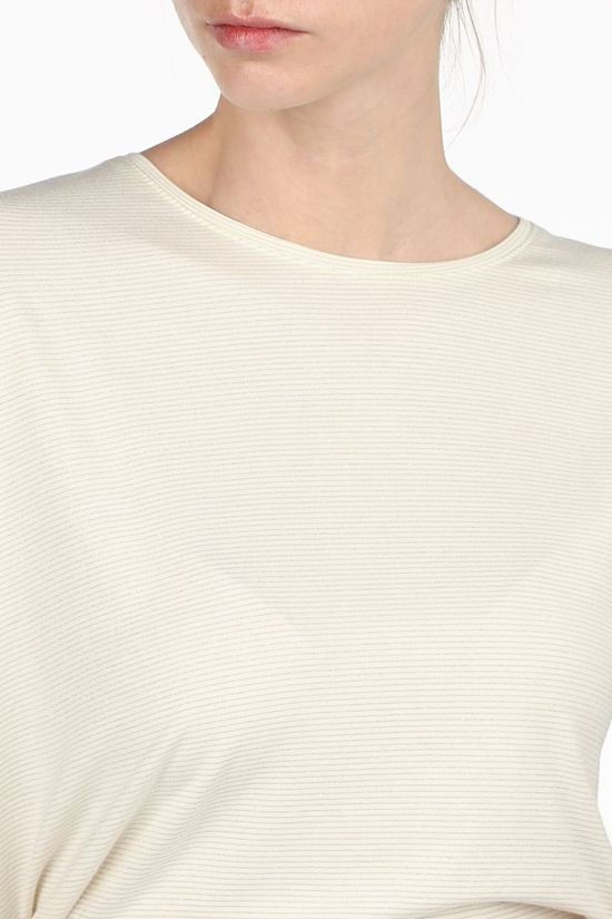 Vero Moda T-Shirt Vmlava Plain Sstop Lurex Stripe Beige