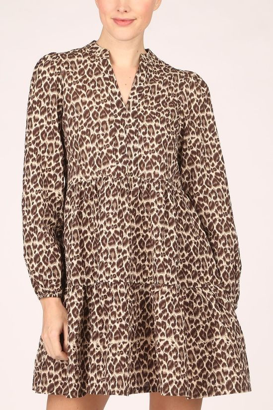 Vero Moda Robe Flora Leo Slit Dark Khaki/Ecru