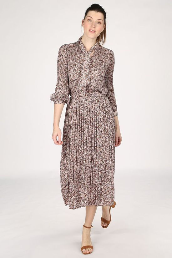 Selected Rok Slflisa-Poppy Mw Midi Mid Brown/Ass. Flower