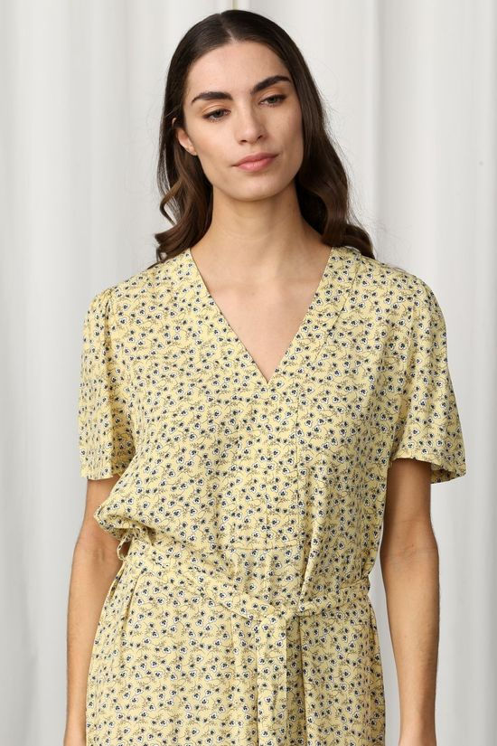 Selected Robe Slfeve Dynella 3/4 Ancle Dark Yellow/Black
