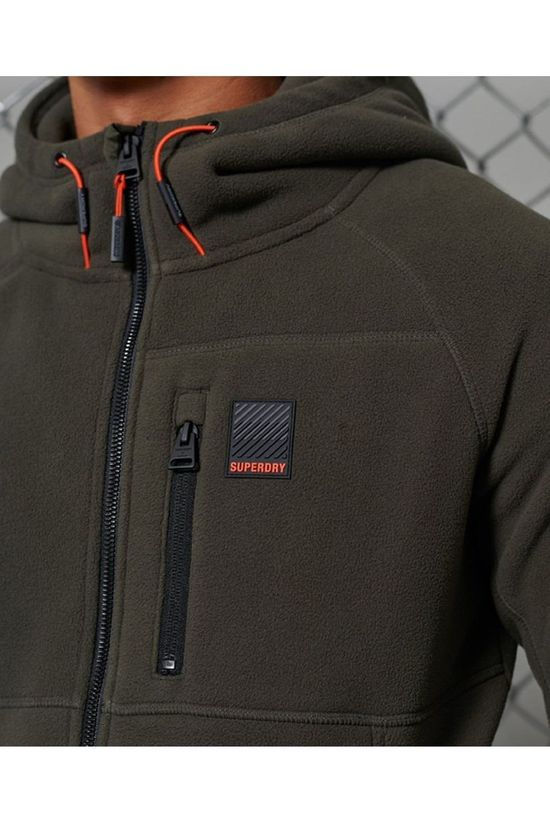 Superdry Fleece Polar Zip Thru dark khaki