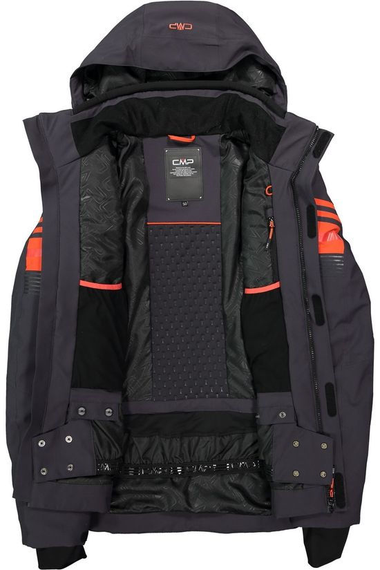 CMP Jas Man Jacket Zip Hood Black/Orange