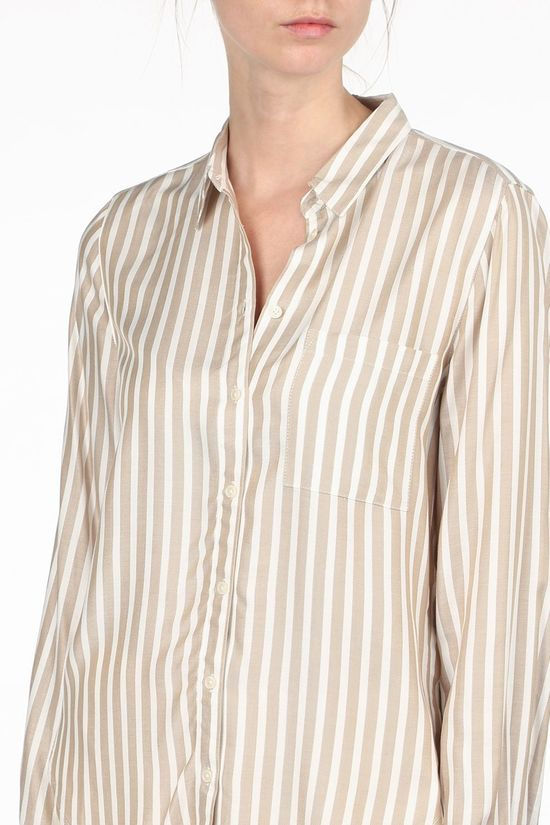 Marc O'Polo Hemd M02116042635 Ecru/Sand Brown
