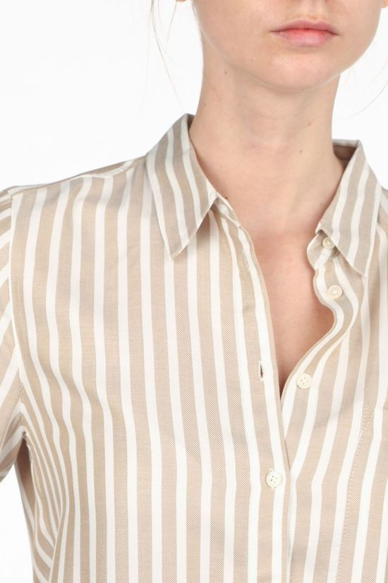 Marc O'Polo Hemd M02116042635 Ecru/Sand Brown