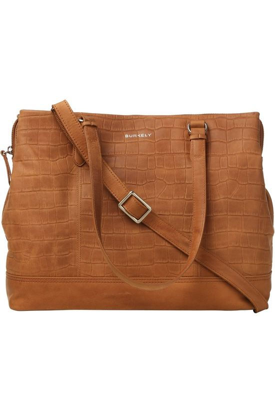 Burkely Tas Croco Caia Handbag M Camel Brown