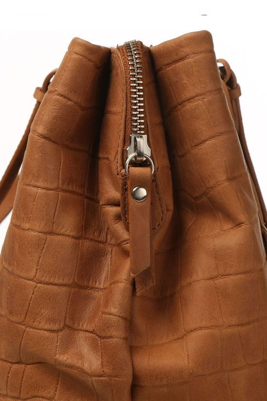 Burkely Tas Croco Caia Handbag M Camel Brown