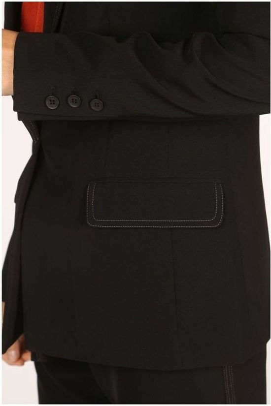 Yaya Blazer Fitted  W. Contrast Black