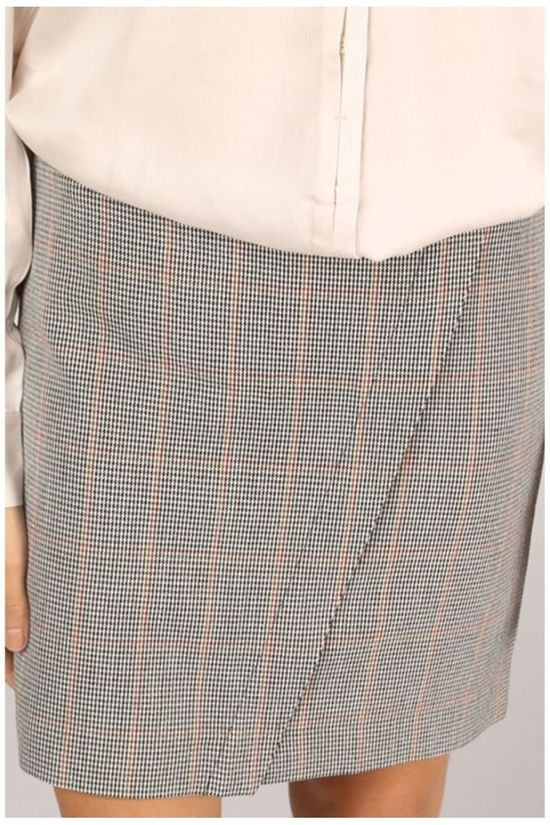 Yaya Rok Wrap Check Sand Brown/Black