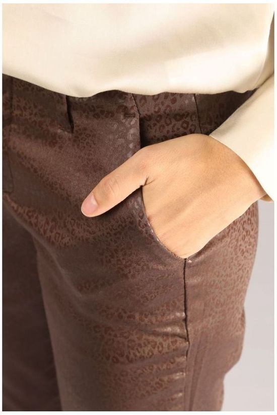 Yaya Pantalon All Over Print dark brown