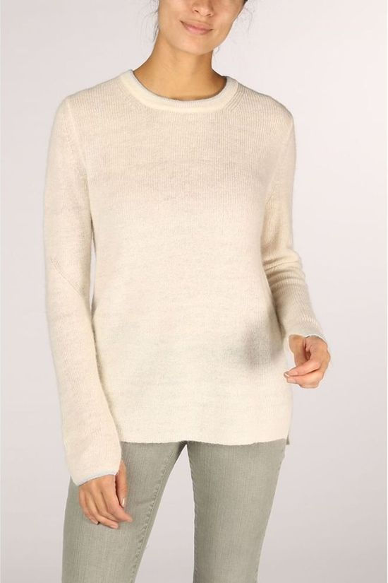 Yaya Pull Contrast Colour At Neck And Cuff off white