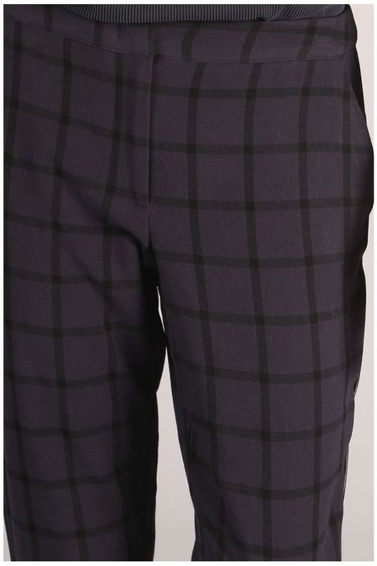 Yaya Pantalon Slim Fit Check 7/8 Dark Blue/Black