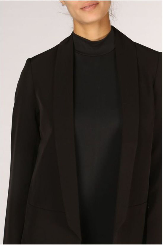 Yaya Blazer W.Smocked Sleeve Black