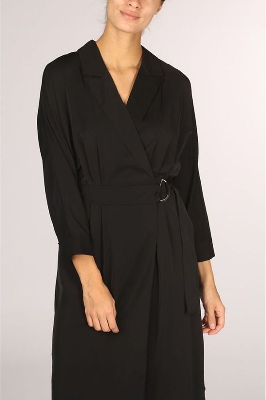 Yaya Robe Wrap With Belt Black